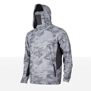 Sudadera con Capucha Personalizada con Protección Solar UPF 50+, Impermeable, para Pesca, para Hombre, 95% Poliéster, 5% Elastano, 180g, con Estampado por Transferencia de Calor - Product Image 1