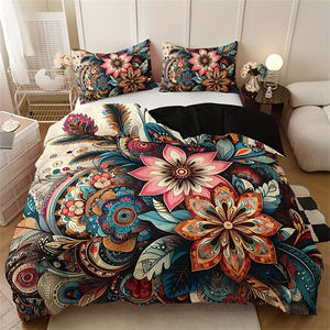 Hot Sale Datura Bloem Dekbedovertrek Kussensloop Set <span class=keywords><strong>3</strong></span> Stuks Mandala Bedrukt Polyester Dekbedovertrek Beddengoed Set - Product Image 2