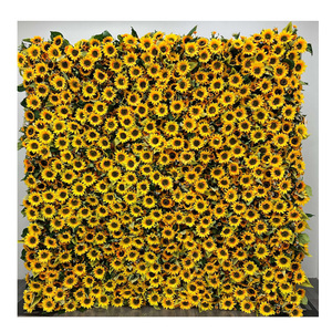 Série jaune réaliste <span class=keywords><strong>Rose</strong></span> Faux fleur mur pour toile de fond de mariage noël nouvel an chinois nouvel an événement en plein air Restaurant - Product Image 3