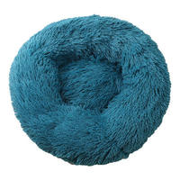 Coussin pour chien super doux au design personnalisé, rond, lavable, en peluche moelleuse, type donut, tapis en velours pour chien et chat, canapé pour chien, lit portable pour animaux de compagnie