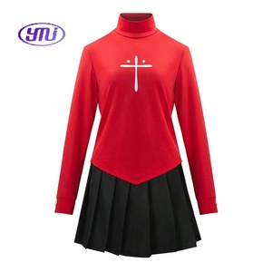 Nouvelle mise à jour : Costume de cosplay Fate <span class=keywords><strong>Stay</strong></span> <span class=keywords><strong>Night</strong></span> Tohsaka Rin, ensemble jupe rouge et noire, tenue de carnaval unisexe, robes de jeu de rôle - Product Image 1