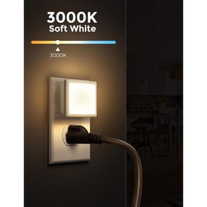 L LOHAS LED Night <b>Light</b> <b>Plug</b> <b>In</b> 0.3W Warm White Dusk To Dawn Sensor Control Square Shape 2 Pack - Product Image 2