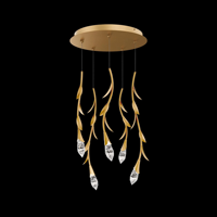 Lustre suspendu moderne personnalisé en cristal naturel pour villa, salon et salle à manger, luminaire suspendu en cristal naturel