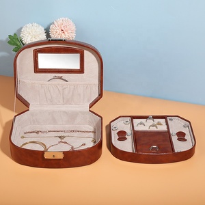 Travel Jewelry Case Leather Jewelry <b>Box</b> Holder Storage Packaging Jewelry <b>Box</b> for Rings <b>Earring</b> for Women - Product Image 1