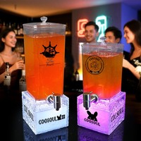 Distributeur de bière LED en plastique à texture craquelée, 2L 3L, tour à bière lumineuse de table, robinet à grain de pierre pour bar