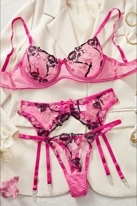 <span class=keywords><strong>Conjunto</strong></span> de Lencería Sexy <span class=keywords><strong>con</strong></span> Bordado Floral 4027, Malla Transparente, Cómodo y Sexy, Sujetador <span class=keywords><strong>con</strong></span> <span class=keywords><strong>Aro</strong></span> de Acero, Fruncido para Mujer - Product Image 2