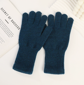 Gants d'hiver en acrylique à doigts complets pour hommes, avec logo personnalisé, mitaines chaudes en laine tricotée pour le <span class=keywords><strong>cyclisme</strong></span>, style uni et décontracté - Product Image 4