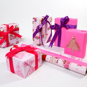 High Quality Wholesale 80g 43*300cm Christmas pink Packaging <b>Paper</b> Gift Wrapping <b>Paper</b> - Product Image 5