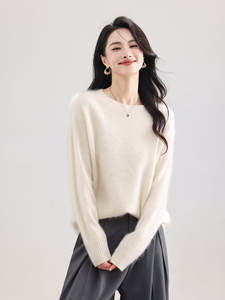 كنزة كورية محبوكة شتوية كورية ناعمة برقبة طويلة من الصوف الأسترالي المصقول - Product Image 3