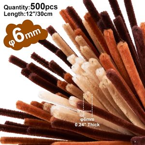 Warm Brown Vintage Palette 100 Premium Pipe Cleaners in 5 Retro Shades <b>for</b> Cozy Timeless Crafts Home Decor Gift Making - Product Image 6