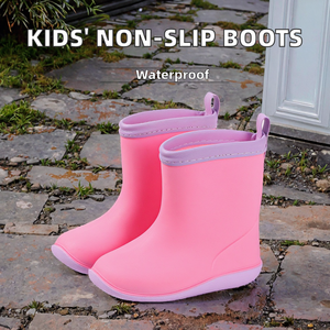 Bottes de pluie imperméables antidérapantes longues pour enfants, légères, unisexes, avec doublure en cachemire, pour étudiants - Product Image 2