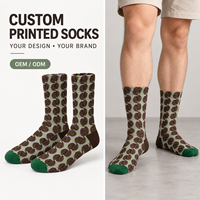 Chaussettes personnalisées OEM pour adultes, collection automne – Polyester/Nylon/Coton/Fibre de bambou/Laine, sans coutures, résistantes aux déchirures, imprimées sur toute la surface