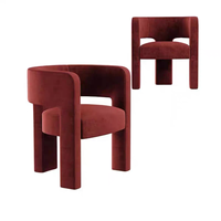 Fauteuil en tissu velours rouge en forme de U, mobilier commercial moderne, chaise sculpturale pour hall d'hôtel, réception commerciale