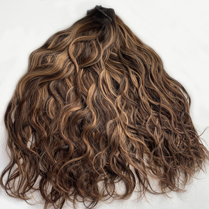 Pronte per la Spedizione, Estensioni di Capelli Umani 100% Remy Pre-Incollate Genius Wavy Weft a Doppio Spessore per Trecce - Product Image 4