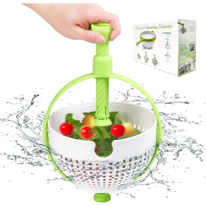 New Folding Drainer <b>Basket</b> Fruit & <b>Vegetable</b> Centrifuge Salad Spinner with Collapsible Handle Kitchen Useful Things - Product Image 1