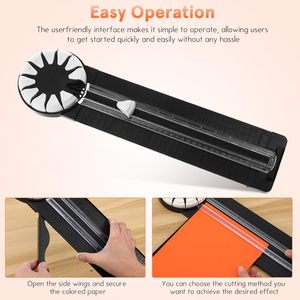 Coupe-papier à roulettes 12 en 1 avec mesures, outil artisanal multifonctionnel coulissant pour le scrapbooking et la découpe de photos - Product Image 6