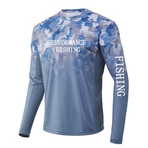 เสื้อยืดตกปลาแขนยาวสำหรับแข่งขัน สีน้ำเงิน รุ่นใหม่ล่าสุด ลดราคาพิเศษ ผลิตจากโพลีเอสเตอร์ 88% สแปนเด็กซ์ 12% ขายส่งเสื้อผ้าตกปลา - Product Image 3