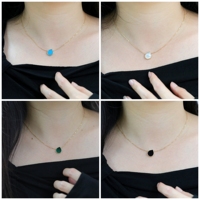 Collier pendentif en forme de cœur en nacre blanche de haute qualité, 1000S en gros, AU585 14K, résistant au ternissement, bijoux fins pour femmes