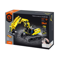 Bloques de Construcción STEM 3 en 1, Juguete de Excavadora Robot, Kit de Ladrillos Educativos Transformables en Dinosaurio y Tanque, Regalo para Niños y Niñas