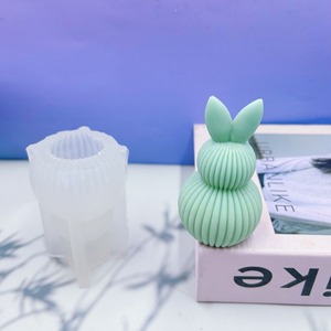 Toptan aromaterapi mum silikon kalıp DIY paskalya tavşanı el yapımı alçı dekorasyon reçine kalıp - Product Image 2