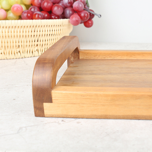 Assiette de service rectangulaire moderne et durable en bois d'acacia avec couleur personnalisable pour les plateaux décoratifs de cuisine à domicile - Product Image 3