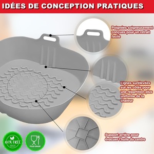 Forro <span class=keywords><strong>de</strong></span> <span class=keywords><strong>Silicona</strong></span> Cuadrado <span class=keywords><strong>de</strong></span> 8.07 Pulgadas <span class=keywords><strong>para</strong></span> <span class=keywords><strong>Freidora</strong></span> <span class=keywords><strong>de</strong></span> <span class=keywords><strong>Aire</strong></span> 464 ° Resistente al calor <span class=keywords><strong>para</strong></span> 3-5QT, 62.5% <span class=keywords><strong>de</strong></span> alta conversión - Product Image 6