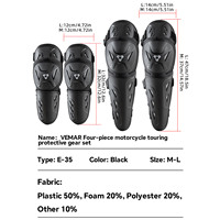 Protectores de Rodilla y Codo para Motocicleta, Scooter, Patineta y Ciclismo - Almohadillas con Correas Ajustables para Mayor Seguridad al Conducir