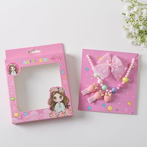 Ensemble de pinces à cheveux et barrettes en tissu pour filles, motif princesse dessin animé, couleur bonbon, mignon - Product Image 3