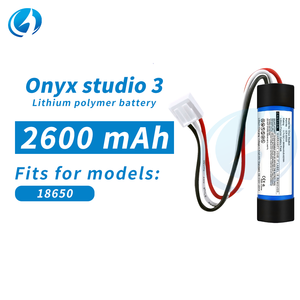 แบตเตอรี่ลำโพง 2600mAh <span class=keywords><strong>3</strong></span>.7V แบตเตอรี่ลิเธียมโพลิเมอร์ความจุสูงสำหรับฮาร์แมนคาร์ดอน โอนิกซ์ สตูดิโอ <span class=keywords><strong>3</strong></span> - Product Image 1