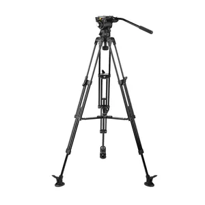 EIMAGE EG03PA2 Continuous Adjustable Tilt And Pan Drag Video Fulid Head With Tripod Kit