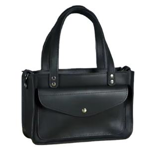 Black Handmade Vintage Bohemian Fashion Leather <b>Handbag</b> for Women with Button Closure and Single Strap - Product Image 1