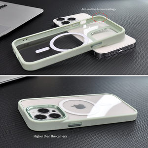 Étui de téléphone magnétique transparent en PC rigide mat et TPU souple avec protection d'appareil photo en métal pour <span class=keywords><strong>iPhone</strong></span> <span class=keywords><strong>13</strong></span> 14 15 16 Pro - Product Image 2