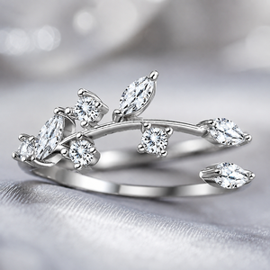 Anello Aperto Regolabile Geometrico in Cristallo Marquise per Donne, Elegante Gioiello di Moda per Ogni Giorno - Product Image 4