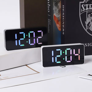 Reloj <span class=keywords><strong>Despertador</strong></span> Digital Simple con Espejo de Mesa, Control de Sonido LED, Temperatura Eléctrica y Doble Alarma, Regalo de Moda para Niños, Fábrica BSCI - Product Image 1
