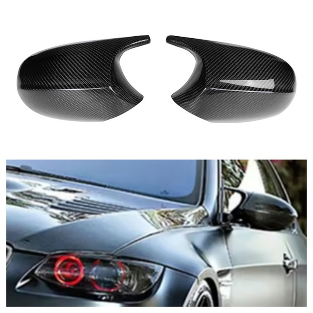 Wet Carbon Fiber Bull Horn Style Replacement Side Mirror Cover for BMW E90 E91 2008-2011/E92 E93 2010-2013