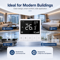 Termostato Digital para Aire Acondicionado Central, con Salida de 0-10v, 100V-240V, 5A, Válvula Moduladora de Ventilador EC, para Sistemas HVAC