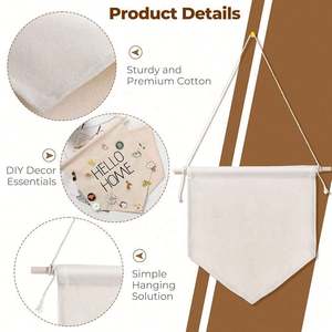 Bannière murale en toile double face personnalisée avec impression par sublimation de logo, décorations pour la maison en coton - Product Image 4