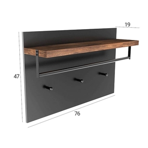 <span class=keywords><strong>VASAGLE</strong></span> Porte-manteau mural Organisateur d'entrée en fer et bois pour le salon <span class=keywords><strong>Étagère</strong></span> <span class=keywords><strong>murale</strong></span> de septembre - Product Image 3