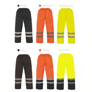 European Standard High Vis Oxford Fabric Reflective Rain Pants Roadway Traffic Safety Reflective Pants