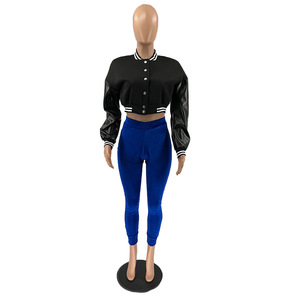 Chaqueta de invierno para exteriores de retazos de talla grande personalizada, ropa, <span class=keywords><strong>cárdigan</strong></span>, Top corto, chaqueta universitaria de béisbol para <span class=keywords><strong>mujer</strong></span> <span class=keywords><strong>2022</strong></span> - Product Image 6