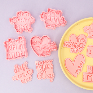 Fête des Mères Série 3D Dessin Animé Biscuit Moule <span class=keywords><strong>Lettre</strong></span> D'amour DIY Argile Animation Imprimé Biscuits Cookie Cutter Outil - Product Image 2
