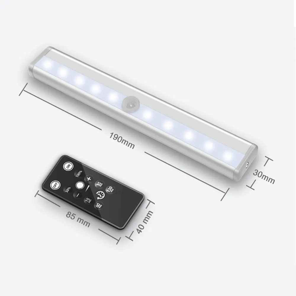 Certificado Motion Sensor Light Bed Lâmpada LED sob o armário Luz noturna para armário Escadas Cozinha