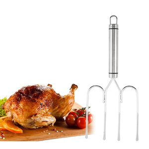 BBQ Steak Durable Poultry Chicken Pork Chop <strong>Barbecue</strong> Turkey Grill Essential Stainless Steel Strong Spit Long Fork - Product Image 4