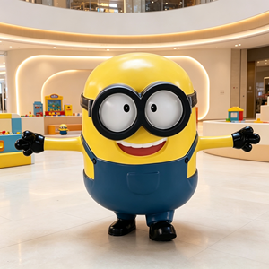 Statue de mascotte <span class=keywords><strong>Minion</strong></span> sur mesure en polyrésine et fibre de verre pour embellissement extérieur de zone touristique et œuvre d'art de vitrine - Product Image 3