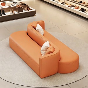 Canapé moderne à trois places, double face, <span class=keywords><strong>en</strong></span> forme <span class=keywords><strong>d</strong></span>'arc, avec revêtement <span class=keywords><strong>en</strong></span> <span class=keywords><strong>cuir</strong></span> synthétique et rembourrage <span class=keywords><strong>en</strong></span> coton, pour <span class=keywords><strong>salon</strong></span>, villa, appartement - Product Image 6