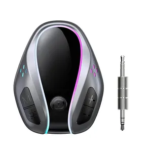 7 Cores Adaptador Mãos Livres Estéreo Car Kit Mp3 <span class=keywords><strong>Player</strong></span> Tf Sem Fio 5.4 <span class=keywords><strong>bluetooth</strong></span> Receptor de Música 3.5mm Aux Áudio para TV Do Carro Headset - Product Image 1