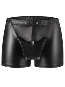 Boxer Short Brillant <span class=keywords><strong>en</strong></span> Similicuir PU avec Poche Convexe et Fermeture Éclair au Dos, Tailles S-5XL - Product Image 3