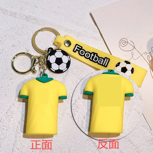 Быстрая доставка, в наличии, оптом: 3D-брелок из мягкого ПВХ с изображением футболиста Месси, популярный спортивный брелок из резины с кольцом для ключей - Product Image 4