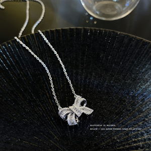 Collar de lazo de moda para mujer, con colgante de diamantes de imitación, gargantilla, cadena para clavícula, ideal para bodas y fiestas. ¡Oferta caliente! - Product Image 4