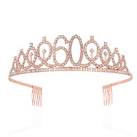 Ensemble d'accessoires pour cheveux pour anniversaire de 1 an, style européen-américain, avec couronne numérique, ceinture d'étiquette en strass et en alliage